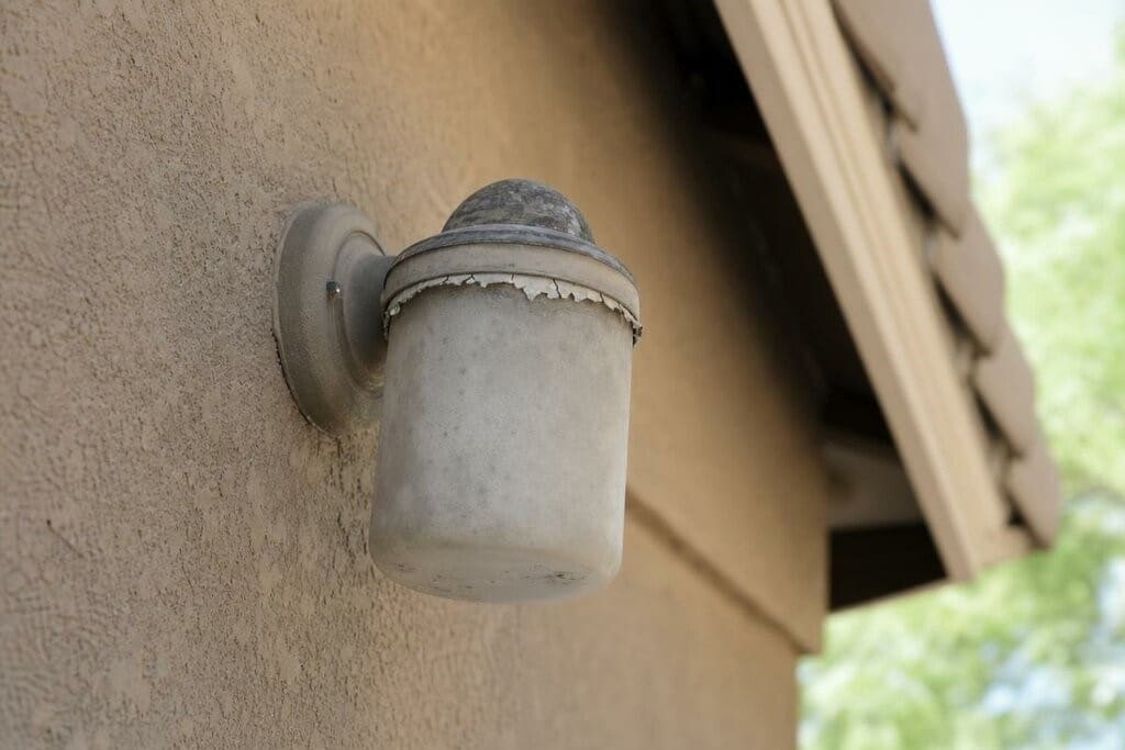 Antique brass chandelier fixture, an example of premium architectural lighting in a residential interior